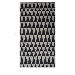 jaipur rugs Grey Geometrical Wool and Viscose 5'3 ft X 7'6 ft Rectangle Flat Weaves image 2