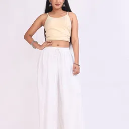 hbcloths Women Regular Fit White Viscose Rayon Trousers-picture-17