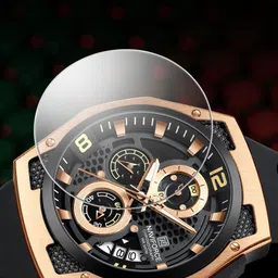 naviforce Distinctive and Elegant RoseGold and Black color silicon strap Analog Watch - For Men NF8051L Honeycomb Design Timepiece image 5