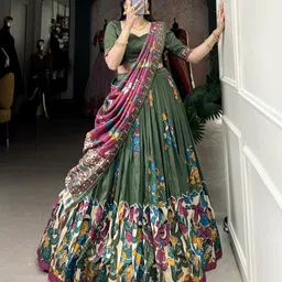 lady shopi Printed Semi Stitched Lehenga Choli image 5