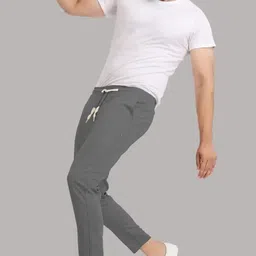 j s fashion Men Solid Olive Track Pants image 2