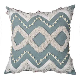 impexart Grey Woven Cotton 16 x 16 Inches Cushion Cover image 2