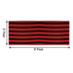 Kuber Industries Red & Black Striped Rubber Anti-Slip Doormat image 5