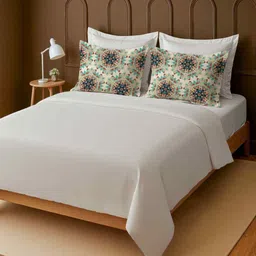 mayfair homes london White 100% Cotton Super King Bedsheet with 2 Pillow Covers image 2