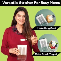 harshlove Multi Yoghurt Maker Strainer with Fine Mesh Bag & Lid for Thick Greek Yogurt | Food Steamer image 3