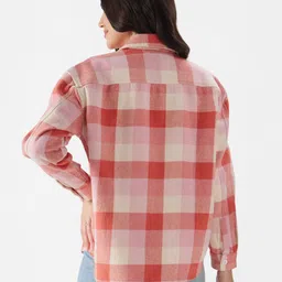 the souled store Women Boxy Fit Checkered Button Down Collar Casual Shirt image 2