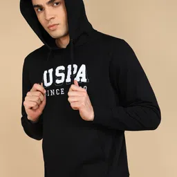 u.s. polo assn. Men Full Sleeve Solid Hooded Sweatshirt image 5