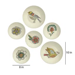 quirk india Multicolour Vinatage American Bird Decorative Wall Plates- Set Of 6 image 3