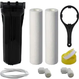krplus Pre Filter Complete Set + 2 PP Spun Candle, PIpe For RO,UV Water Purifier, Black Solid Filter Cartridge-picture-26