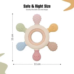 heylark bazaar Silicone Teether for Babies 3+ Months, BPA Free, Infant Toys for Teething Relief Teether image 2