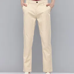 flying machine Men Slim Fit Beige Cotton Blend Trousers-picture-10