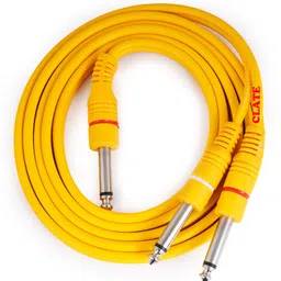 ekaaz Dual Mono 6.35 mm P38 Male to 1 Mono 6.35 mm P38 Male Audio Cable Y-Splitter Double Angled TS Patch Cable image 3