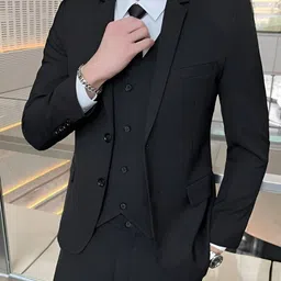 metronaut Men 3 piece suit for men Solid Suit image 2