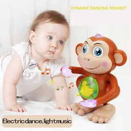 littlin Funny Dancing Monkey Musical Toy with Light & Sound (Pack of 1) image 4