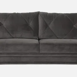 casacraft from pepperfry Atlantis Velvet 3 Seater Sofa in Fossil Grey Colour image 4