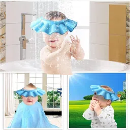 masox store Rubber Kids Adjustable Shower Cap For Wash Hair Shampoo Shower Bathing Cap S1 image 4