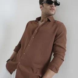 vastrado Men Slim Fit Self Design Cut Away Collar Casual Shirt-picture-27