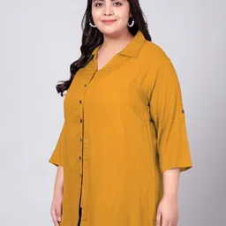 indietoga Women Regular Fit Solid Spread Collar Casual Shirt image 3