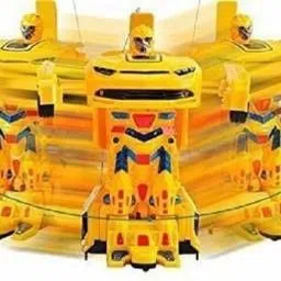 ravya collection Robot Races Car Toy 2 in 1 Transform Car Toy with Bright Lights and Music (Yellow) image 2