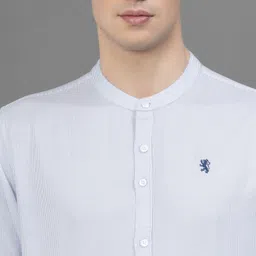 red tape Men Regular Fit Solid Mandarin Collar Casual Shirt image 4