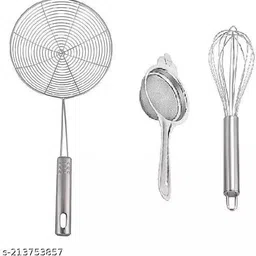 aric Stainless Steel Deep Fry Jhara /Tea Strainer And Egg Beater Whisker Deep Frying Basket-picture-13
