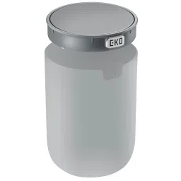 obsessions Grey Round Eko Mini Desk Trash Can With Swing-Top Lid 1.5 Litre image 5
