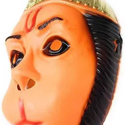 aaru singh 5 unique special orange color hanuman pack of 5 party mask for kids and men Party Mask image 4