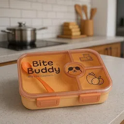 snapvolt Bento Lunch Box for Kids – 4 Compartment Tiffin with Spoon 4 Containers Lunch Box-picture-43