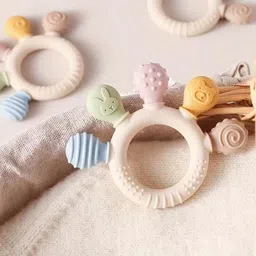 impronow Cute Animal Silicone Baby Teether Ring – BPA Free Multi-Texture Chew Toy Teether-picture-29