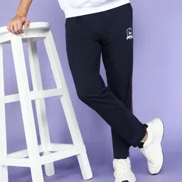 4 speed Men Solid Blue Track Pants image 5
