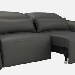 durian Serena Leatherette 3 Seater Sofa In Grey Colour With Remote Control Function image 4