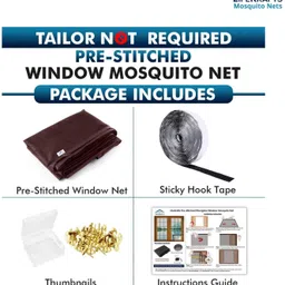 lifekrafts 120 GSM Fiberglass Pre-Stitched Window Fibre Washable Adults Mosquito Net image 4