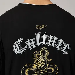 THE HOLLANDER Typography Printed Drop-Shoulder Sleeves Pure Cotton Oversized T-shirt image 5