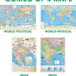 smartbookspublishers (COMBO OF English 4 INDIA & WORLD MAPS) INDIA & WORLD (Both Political & Physical) | Set Of 4 Map Set | Map Size (40inch * 28inch) | Paper Print | Best Useful for UPSC, SSC, IES and other competitive Exams. Paper Print (28 inch X 40 inch) Paper Print-picture-10