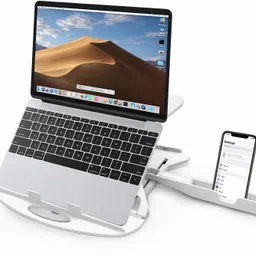 Flipkart SmartBuy Adjustable Laptop Stand Patented Riser Ventilated Portable Foldable Compatible Plastic Desk Stand Laptop Stand with Adjustable Height Compatible with 36 - 39cm Laptops-image-19