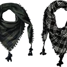 namal Printed Cotton Blend Men Black, White Fancy Scarf, Scarf, Bluetooth Scarf, Stole-picture-18