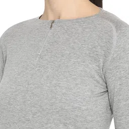 ap'pulse Pack of 2 Women Solid Round Neck Pure Cotton Grey T-Shirt image 5