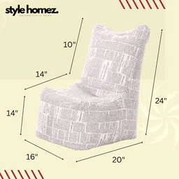 style homez Large CANVAS CLASSIC CHAIR, Cotton Newspaper Printed Bean Bag Chair With Bean Filling image 3