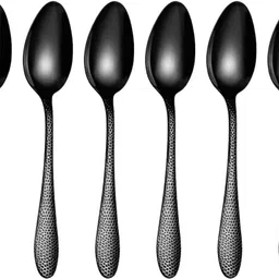 Manishaware Honeycomb Black Spoon Set Stainless Steel Table Spoon Set-picture-11