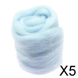 CALANDIS? 5x10g Wool Roving Fiber Hand Spinning Crafts for Doll Handmade Nile Blue | Roving Wool & Fibers | Spinning & Felting | Needlecrafts & Yarn image 2