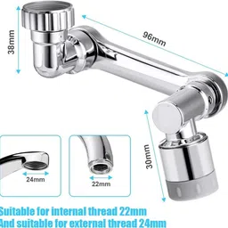 ocio Universal 1080° Rotating Tap Adapter Swivel Faucet Sprayer for Bathroom&Kitchen Faucet Function Diverter image 2