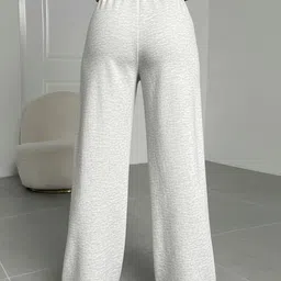 dockstreet Women Solid White Track Pants image 5