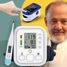 Aika (Combo Pack) AK-555 Digital BP Monitor for Blood Pressure Measurement for Home Use, AK-32 Digital pulse Oximeter, AK-45 Clinically Tested Thermometer Bp Monitor-picture-12