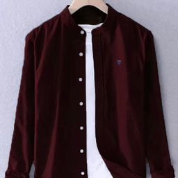 fubar Men Regular Fit Solid Mandarin Collar Casual Shirt-picture-43