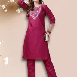 kfashionbfc Women Cotton Blend Kurta Pant Set-picture-35