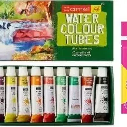 camlin Student Water Color Tube - 5ml Each, 12 Shades with Glue Drops-picture-25