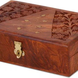 digirake Wooden Jewellery Box For Women (6*4 Inch) | Vanity Box Gift Items Jewellery Storage, Makeup Storage, Decorative Piece Vanity Box image 2