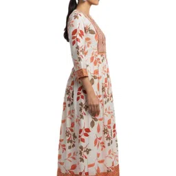 alpine style Women Floral Print Cotton Blend Anarkali Kurta image 2