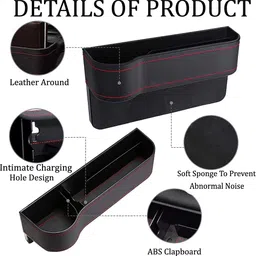 ayw Multifunctional Black Side Seat Pocket With USB Socket For Car-151 Car Side Seat Catcher image 4
