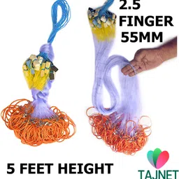 tajnet 2.5 FINGER GILLNET 5FEET HEIGHT 55MM UPPER 50 FEET LENGTH DOWN 100 FEET Fishing Net-picture-15